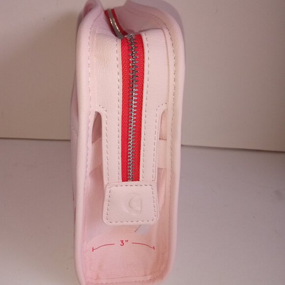 GLOSSIER NWOT Pink Limited Edition Cosmetic Bag w Removable Felt Liner - Picture 8 of 16